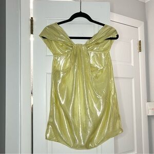 Robert Rodriguez Silk Shimmering Yellow Tone Blouse